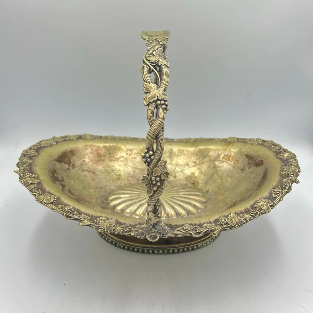 Antique Brechtel & Ran Silverplate Bridal Basket‎ 12